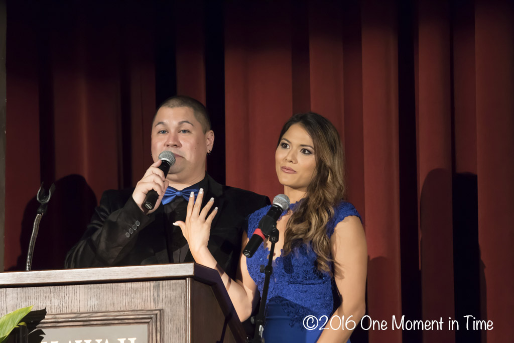 Emcees Kaulana Chang & Crystal Montrone (2013 Miss Chinatown Hawaii) -- ©2017 One Moment in Time Photography