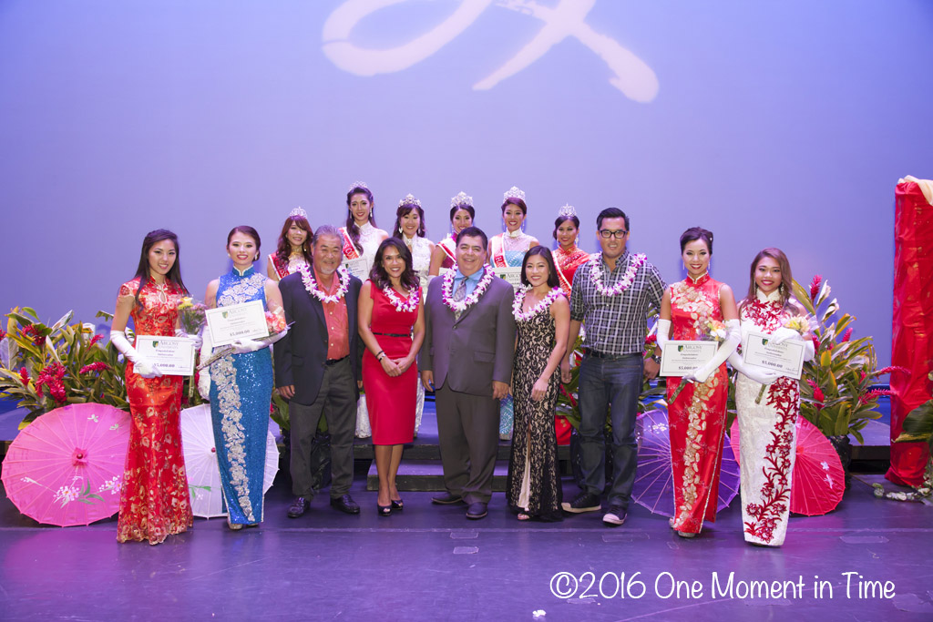 All Contestants with Pageant Judges - Miss Chinatown Hawaii/Miss Hawaii Chinese Scholarship Pageant - ©2017 One Moment in Time Photography