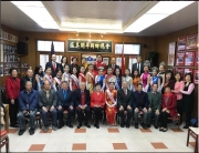 LikemisschinatownusaThe MCU Class of 2018 and the 2017 court visit the Hoy Ping Benevolent Association this AM. This is the first of several stops where the contestants visit family associations and community groups in SF Chinatown. They customarily award the representative whose lineage hails from ancestral region in China a traditional “gum pai” gold necklace to commemorate their achievement and as a sign of support and goodwill. This historical tradition is what makes the Miss Chinatown pageant truly unique.